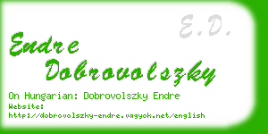 endre dobrovolszky business card